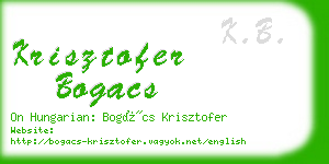 krisztofer bogacs business card